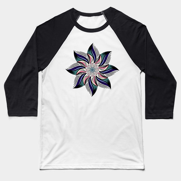 Growth Floral Design Baseball T-Shirt by NMartworks